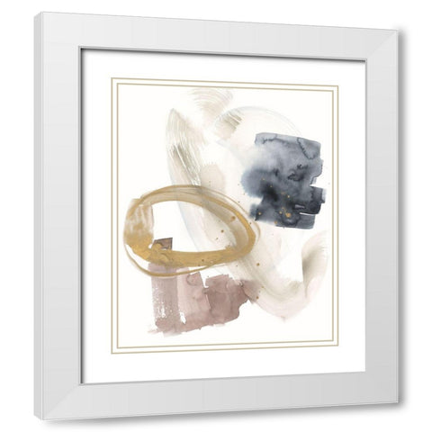 Golden Ring I White Modern Wood Framed Art Print with Double Matting by Goldberger, Jennifer