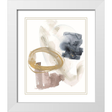 Golden Ring I White Modern Wood Framed Art Print with Double Matting by Goldberger, Jennifer