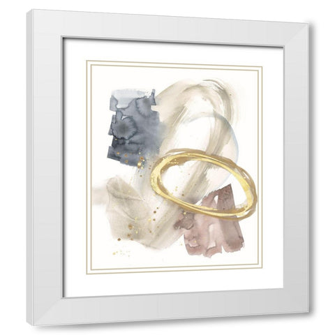 Golden Ring II White Modern Wood Framed Art Print with Double Matting by Goldberger, Jennifer