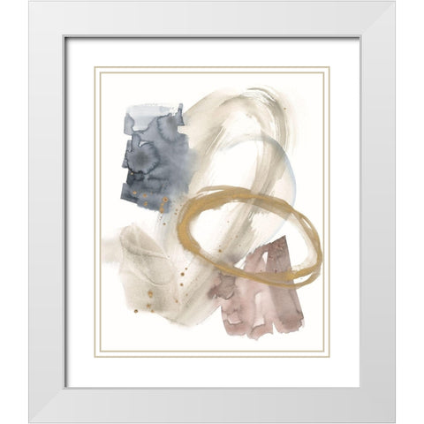 Golden Ring II White Modern Wood Framed Art Print with Double Matting by Goldberger, Jennifer