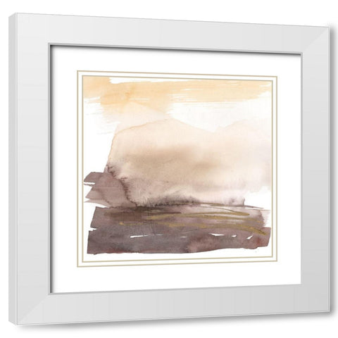 Plum Horizon I White Modern Wood Framed Art Print with Double Matting by Goldberger, Jennifer