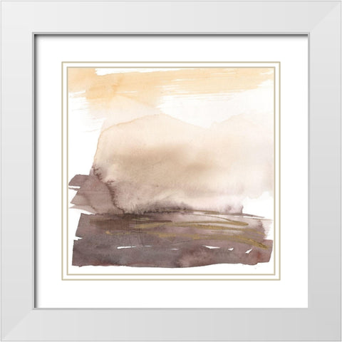 Plum Horizon I White Modern Wood Framed Art Print with Double Matting by Goldberger, Jennifer