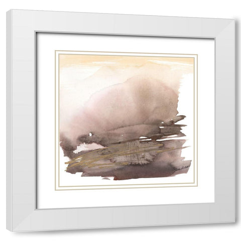 Plum Horizon II White Modern Wood Framed Art Print with Double Matting by Goldberger, Jennifer