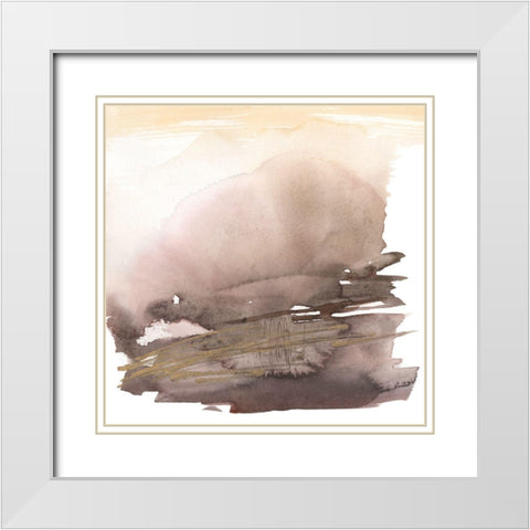 Plum Horizon II White Modern Wood Framed Art Print with Double Matting by Goldberger, Jennifer