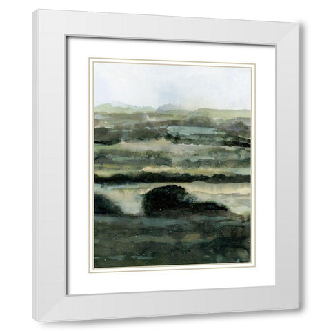 Distant Ribbons II White Modern Wood Framed Art Print with Double Matting by Barnes, Victoria