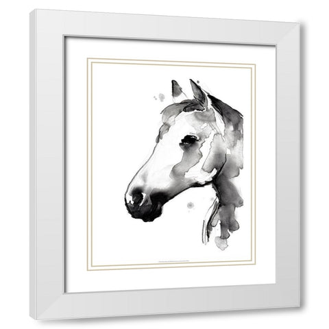 White Stallion II White Modern Wood Framed Art Print with Double Matting by Parker, Jennifer Paxton