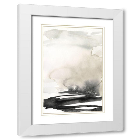 Ebony Horizon Triptych I White Modern Wood Framed Art Print with Double Matting by Goldberger, Jennifer