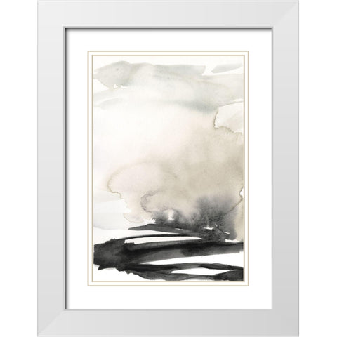 Ebony Horizon Triptych I White Modern Wood Framed Art Print with Double Matting by Goldberger, Jennifer