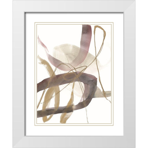 A Hint of Plum I White Modern Wood Framed Art Print with Double Matting by Goldberger, Jennifer