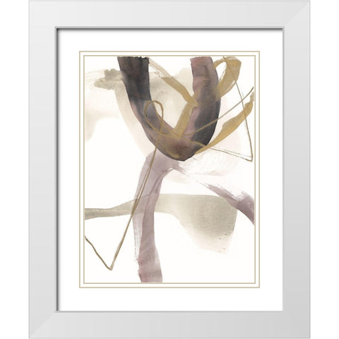 A Hint of Plum II White Modern Wood Framed Art Print with Double Matting by Goldberger, Jennifer