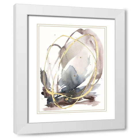 Inky Vortex I White Modern Wood Framed Art Print with Double Matting by Goldberger, Jennifer