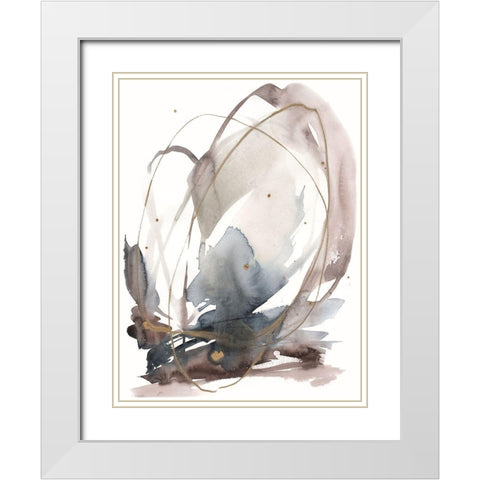 Inky Vortex I White Modern Wood Framed Art Print with Double Matting by Goldberger, Jennifer