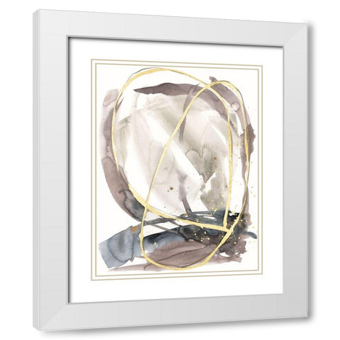 Inky Vortex II White Modern Wood Framed Art Print with Double Matting by Goldberger, Jennifer