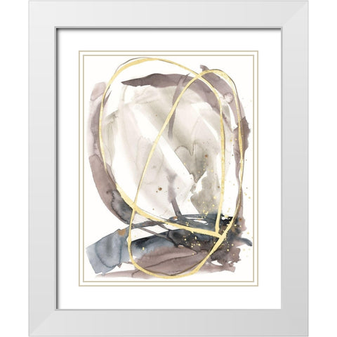 Inky Vortex II White Modern Wood Framed Art Print with Double Matting by Goldberger, Jennifer