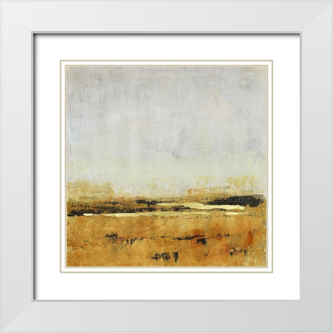 Gold Horizon I White Modern Wood Framed Art Print with Double Matting by OToole, Tim