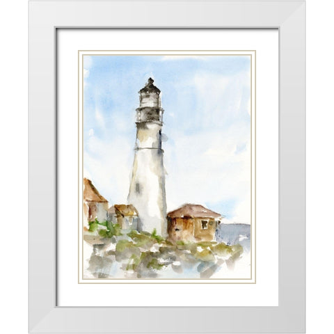 Plein Air Lighthouse Study I White Modern Wood Framed Art Print with Double Matting by Harper, Ethan