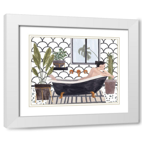 Meeting Myself I White Modern Wood Framed Art Print with Double Matting by Wang, Melissa