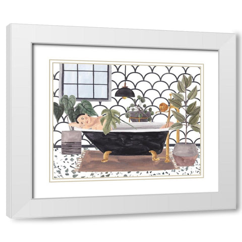 Meeting Myself III White Modern Wood Framed Art Print with Double Matting by Wang, Melissa