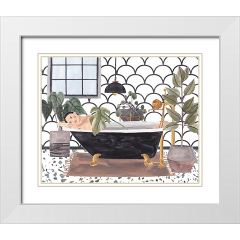 Meeting Myself III White Modern Wood Framed Art Print with Double Matting by Wang, Melissa