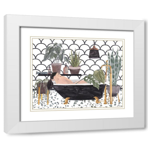 Meeting Myself IV White Modern Wood Framed Art Print with Double Matting by Wang, Melissa