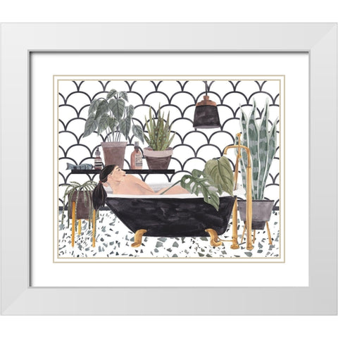 Meeting Myself IV White Modern Wood Framed Art Print with Double Matting by Wang, Melissa