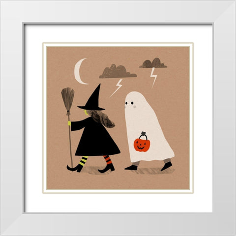 Graphic Halloween III White Modern Wood Framed Art Print with Double Matting by Barnes, Victoria