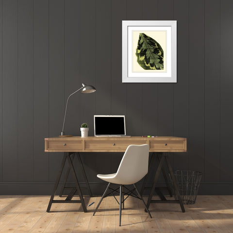 Grandiose Leaves I White Modern Wood Framed Art Print with Double Matting by Vision Studio