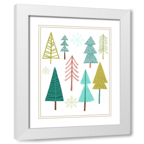 Modern Holiday I White Modern Wood Framed Art Print with Double Matting by Vess, June Erica