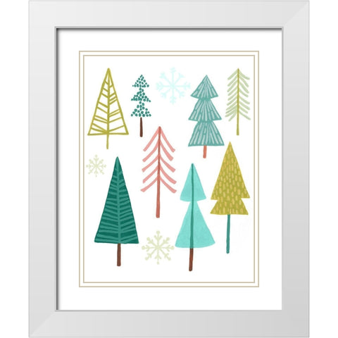 Modern Holiday I White Modern Wood Framed Art Print with Double Matting by Vess, June Erica