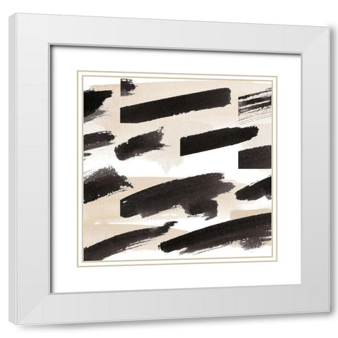 Above Fields I White Modern Wood Framed Art Print with Double Matting by Wang, Melissa