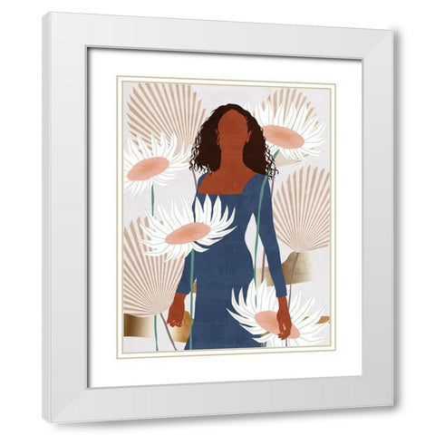 Sun Kissed Woman I White Modern Wood Framed Art Print with Double Matting by Wang, Melissa