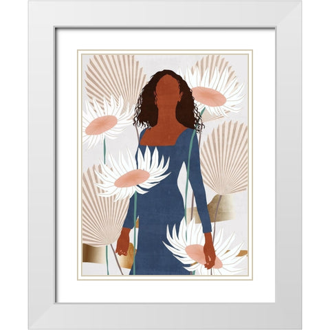 Sun Kissed Woman I White Modern Wood Framed Art Print with Double Matting by Wang, Melissa