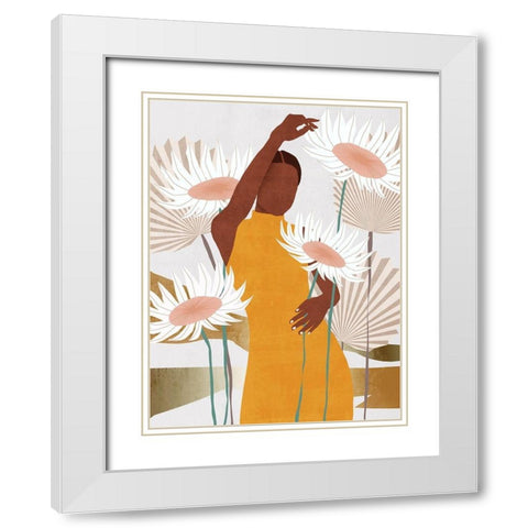 Sun Kissed Woman II White Modern Wood Framed Art Print with Double Matting by Wang, Melissa