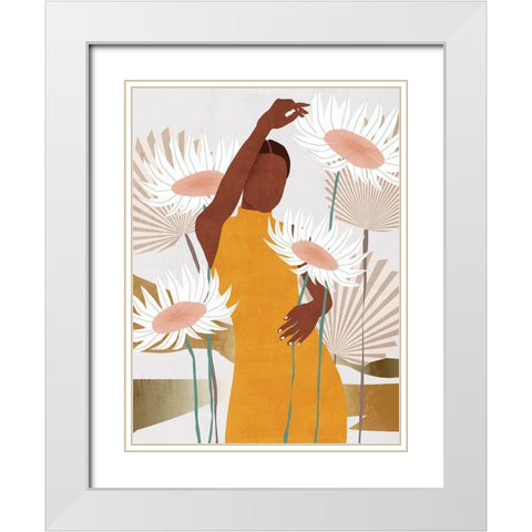 Sun Kissed Woman II White Modern Wood Framed Art Print with Double Matting by Wang, Melissa