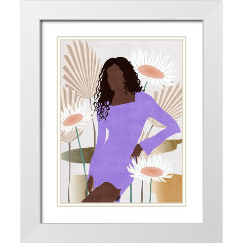 Sun Kissed Woman III White Modern Wood Framed Art Print with Double Matting by Wang, Melissa