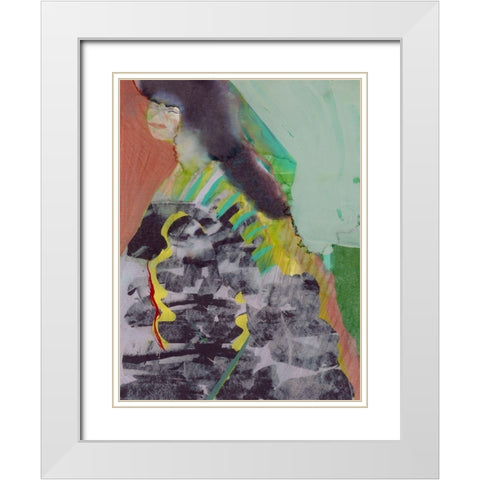 Walking Woman II White Modern Wood Framed Art Print with Double Matting by Cartissi
