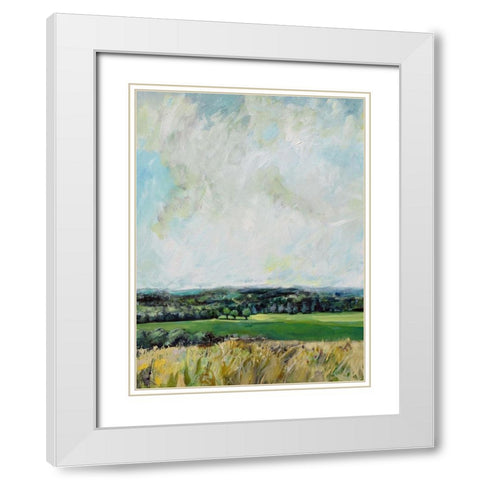 Mount Jeez Overlook I White Modern Wood Framed Art Print with Double Matting by Evelia Designs
