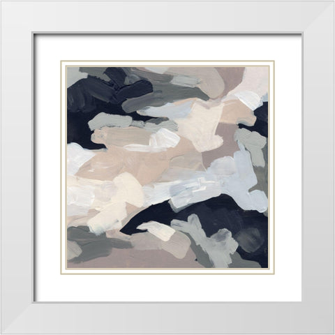 Monochrome Currents I White Modern Wood Framed Art Print with Double Matting by Vess, June Erica