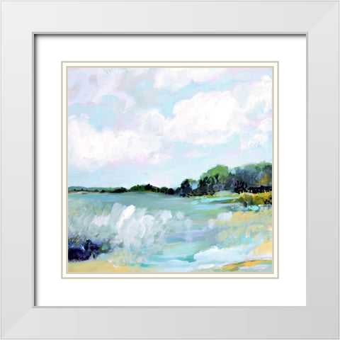 Surfscape I White Modern Wood Framed Art Print with Double Matting by Fields, Karen