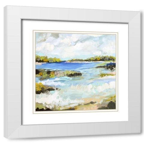 Surfscape II White Modern Wood Framed Art Print with Double Matting by Fields, Karen