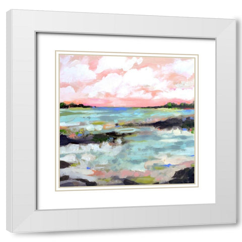 Surfscape III White Modern Wood Framed Art Print with Double Matting by Fields, Karen