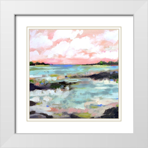 Surfscape III White Modern Wood Framed Art Print with Double Matting by Fields, Karen