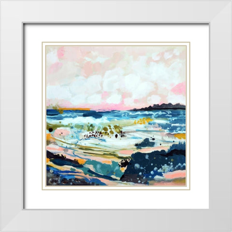 Surfscape IV White Modern Wood Framed Art Print with Double Matting by Fields, Karen