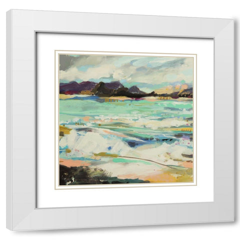 Surfscape VI White Modern Wood Framed Art Print with Double Matting by Fields, Karen