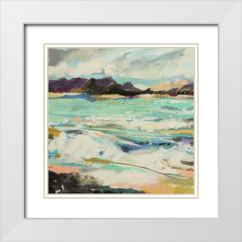 Surfscape VI White Modern Wood Framed Art Print with Double Matting by Fields, Karen