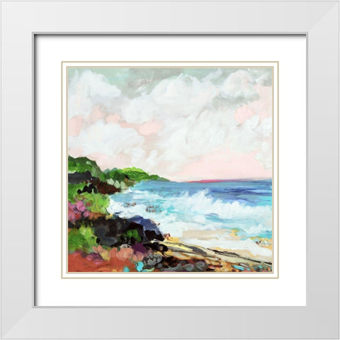 Surfscape VII White Modern Wood Framed Art Print with Double Matting by Fields, Karen