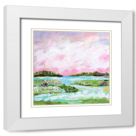 Surfscape VIII White Modern Wood Framed Art Print with Double Matting by Fields, Karen