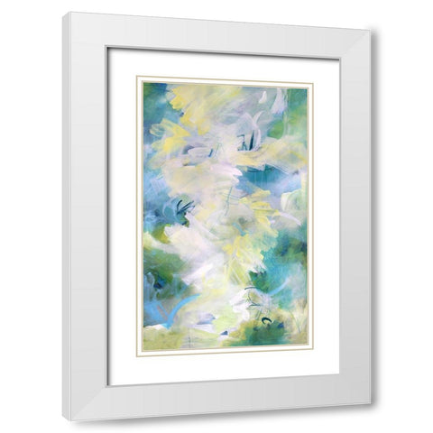 Springtime Rhythms I White Modern Wood Framed Art Print with Double Matting by Riger, Sue
