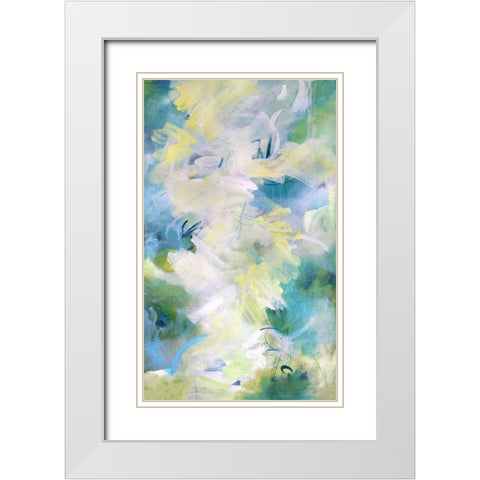 Springtime Rhythms I White Modern Wood Framed Art Print with Double Matting by Riger, Sue
