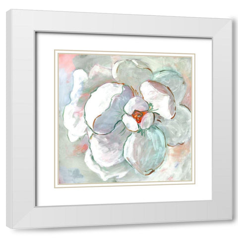 Contemporary Floral I White Modern Wood Framed Art Print with Double Matting by Riger, Sue